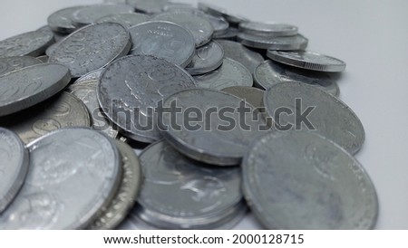 Jakarta 30 June 2021 background coins, Indonesian rupiah coins
