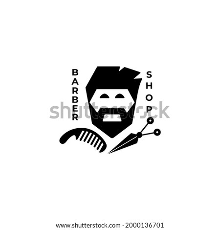 Vector of Barbershop Logo template on isolated white background