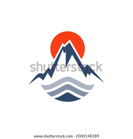 creative illustration simple mountain logo design vector