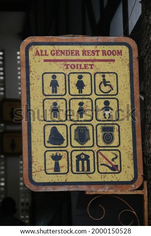 A Toilet Sign for All Gender in Farmhouse Susu Lembang, Bandung.