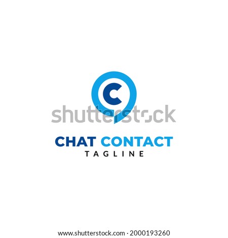 Initial letter c chat bubble logo design