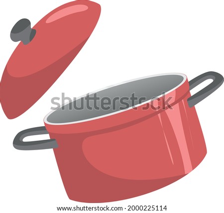 Red Stainless Steel Pot Opened Version