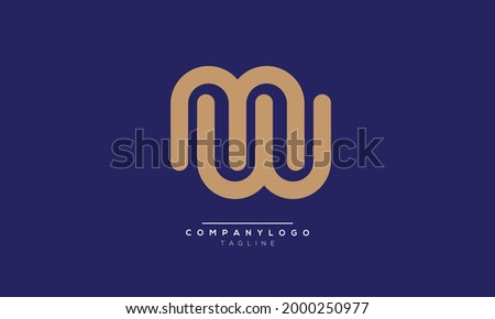 MW WM initials monogram letter text alphabet logo design