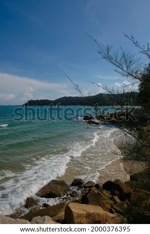 Amazing view of rocky sea side at Teluk Kalung, Terengganu, Malaysia. Royalty-Free Stock Photo #2000376395