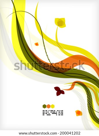 Colorful vector floral design templates with copy space. Nature backgrounds, eco business presentations Brochure or book cover designs