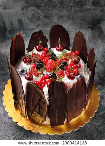 Festive design black forrest cake