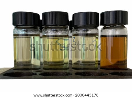 Corrosive Sulphur Test : Transformer Oil Testing, isolated on a white background.no focus
