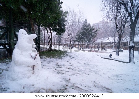 SNOWMAN IN THE CITY AND PICTURES OF THE PARK