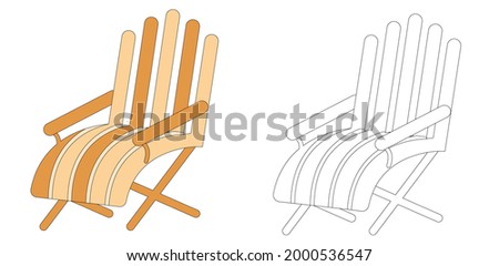 wooden Chair vector to be colored, the coloring book for school children's kids illustrator