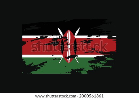 Grunge Style Flag of the Kenya. It will be used t-shirt graphics, print, poster and Background.