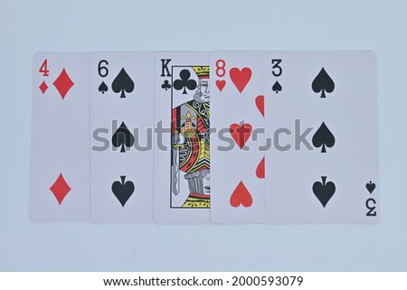 Poker hand ranks on a white background