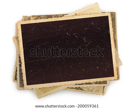 Stack of old photos isolated  Royalty-Free Stock Photo #200059361