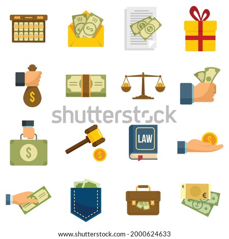 Bribery icons set. Flat set of bribery vector icons isolated on white background Royalty-Free Stock Photo #2000624633