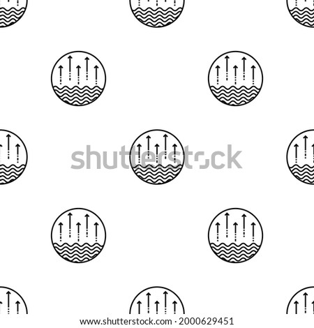 Evaporation Icon Seamless Pattern, Process Which Converts Water, Liquid Into Vapor Vector Art Illustration