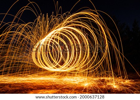 Steelwool photography at Tahkuna during night.