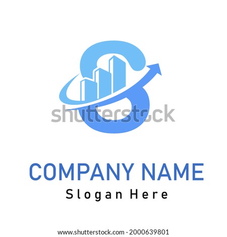 S Initial Letter Graph Upward Grow Up Logo Idea for Finance, Accountant, Management, Trading, Economy Business Company Brand Logo