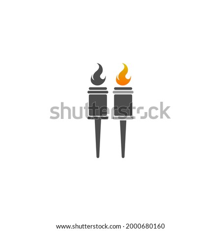 Flame, fire icon logo design vector template illustration