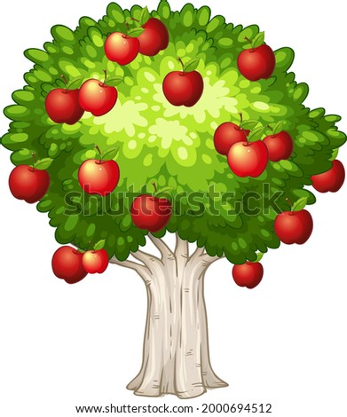 Apple tree isolated on white background illustration