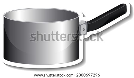A sticker template of pot with handle isolated illustration