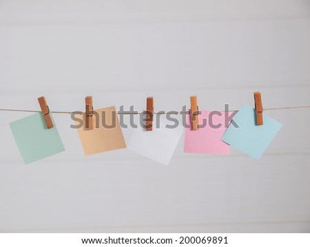 Clothespin and note