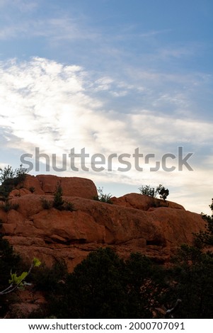 Red rocks with vivid skyline in Colorado Springs