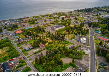 Aerial View of Homer, Alaska during Summer