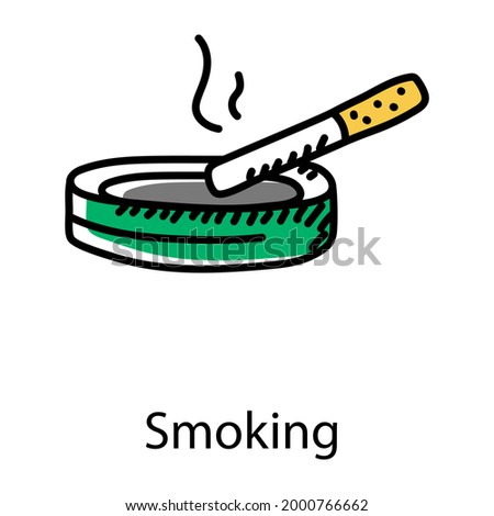 Smoking hand drawn icon, editable vector 