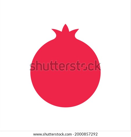Pomegranate icon with white background Royalty-Free Stock Photo #2000857292