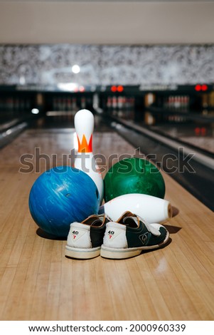 Bowling game equipment. Spending time with friends