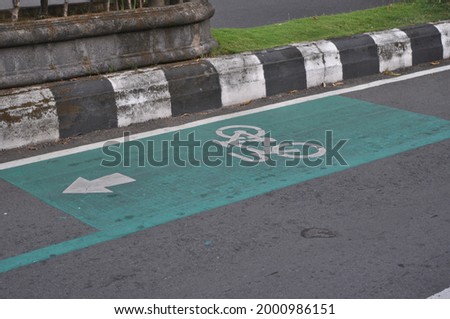 Jalur Sepeda (Bicycle Path) is sign on the street for Bike Path