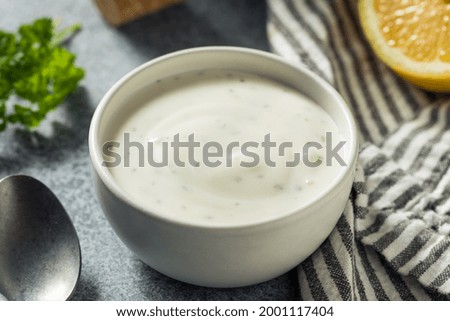 Homemade Organic Ranch Dressing in a Bowl Royalty-Free Stock Photo #2001117404