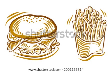 Set of Ice Cream Hand Drawing Illustration doodle for branding logo background element