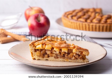 Homemade Organic Apple Pie Dessert Ready To Eat Royalty-Free Stock Photo #2001139394