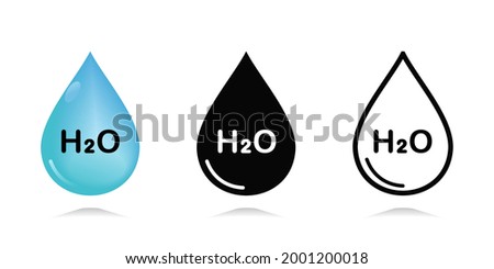 Water icon. Waterdrop H2O. Illustration vector Royalty-Free Stock Photo #2001200018