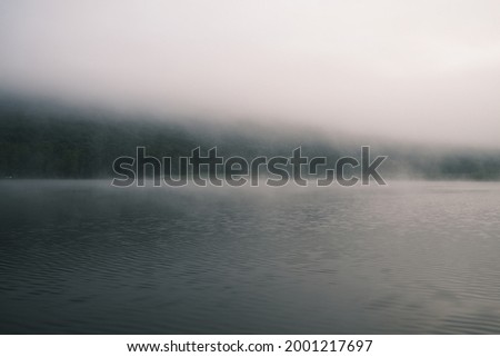 foggy lakeview moody landscape photography