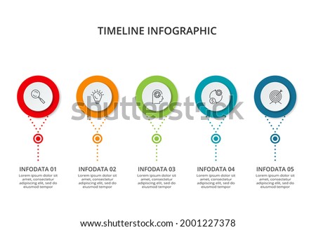 Timeline with 5 elements, infographic template for web, business, presentations, vector illustration