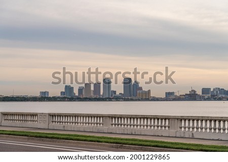 View of the Downtown Tampa Skyline with Highway by the Shore