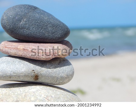 stone balance on the beach 