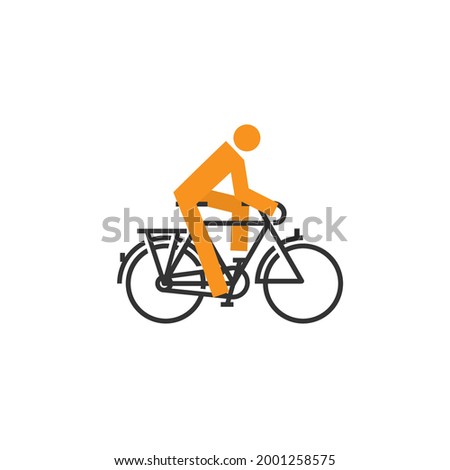 Illustration of a cyclist on a white background. Vector illustration.