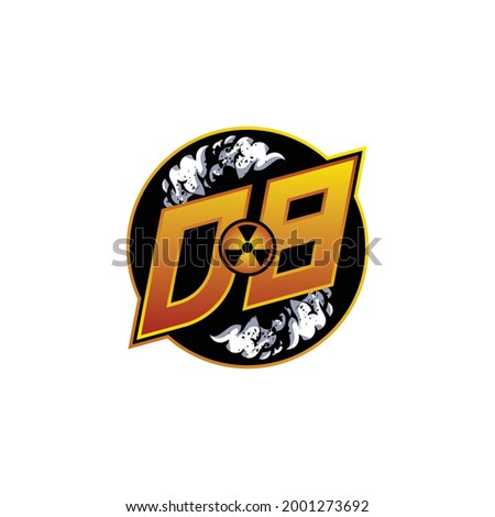 DB Logo Monogram Gaming with Gas Shape designs template vector icon modern