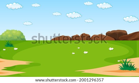 Blank nature park landscape scene at daytime illustration