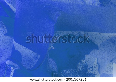 Abstract blue silk chiffon fabric. Artistic layout in denim silk taffeta color. Texture. background. template.