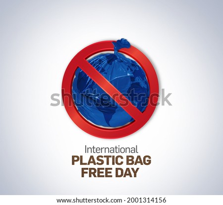 International Plastic Bag Free Day concept background. Eco-friendly concept, use eco-friendly bag, anti-plastic bag sign, as a Plastic Bag Free Day banner or poster.