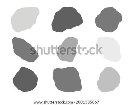 Grey rock specimen set. Stone samples. Royalty-Free Stock Photo #2001335867