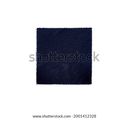  Black square cloth with cleaning solution for wipe the silverware isolated on white background , clipping path