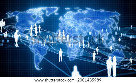 Global network concept. World map. Business strategy. Human resources. Royalty-Free Stock Photo #2001435989