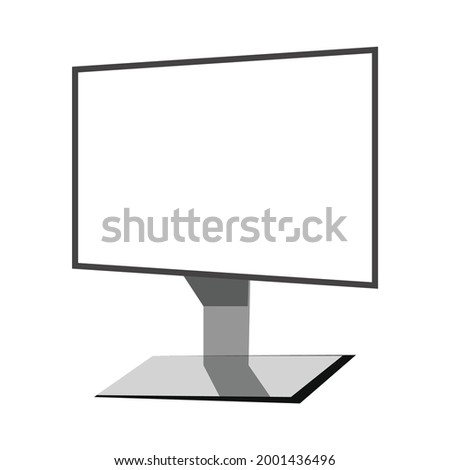 Empty computer screen added clipping path Modern LCD computer monitor isolated on white background
