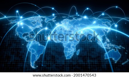 Global network concept. World map. Business strategy. GUI (Graphical User Interface). Royalty-Free Stock Photo #2001470543