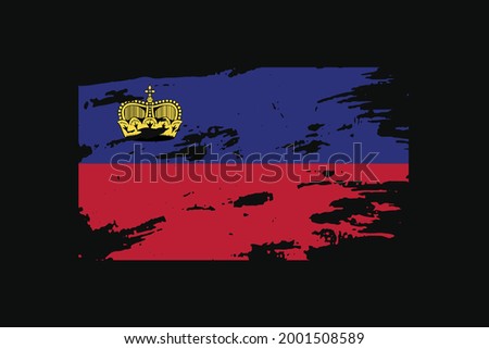 Grunge Style Flag of the Liechtenstein. It will be used t-shirt graphics, print, poster and Background.