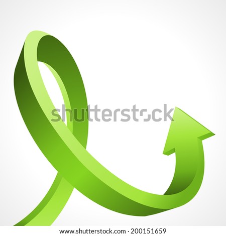 3d green arrow abstract business vector background 